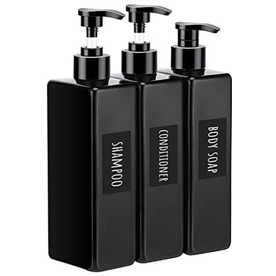 500ml 16.9oz Black Shampoo Shower Gel Cosmetic Bottles Refillable Bottles  Pump Press Bottles Empty Reusable Plastic Soap Dispenser Bathroom Shower  Containers For Body Wash Shampoo Conditioner Lotion