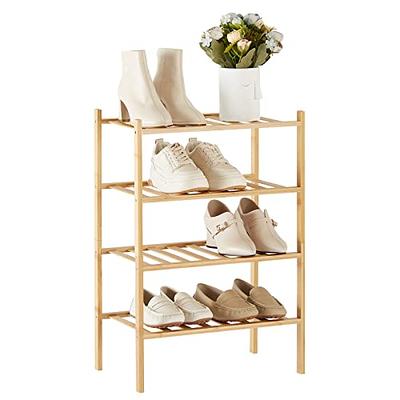 8 Tiers Shoe Rack barsone,16 Pairs Space Saving Black Shoe Rack