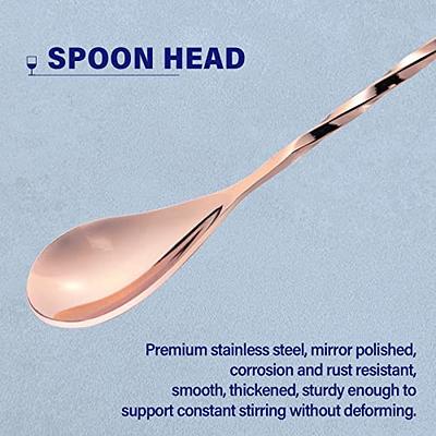 8Pcs Cocktail Spoon Long Handle - Drink Stirrers Cocktail Alcohol Bar  Stainless Steel Martini Glass Cocktail Mixing Spoon - 12 IN Bartender Spoon