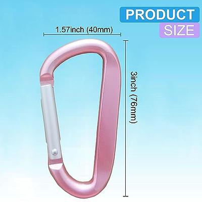 Carabiner - 3 Aluminum Carabiner D Shape Buckle Pack, Keychain Clip,  Spring Snap Key Chain Clip Hook Buckle 6 Pack- Pink