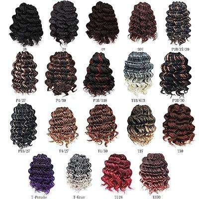 ToyoTree Ocean Wave Crochet Hair - 14 Inch 8 Packs Natural Black