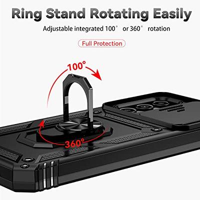 Androgate for Samsung Galaxy S21 5G Case with HD Screen Protectors,  Military-Grade Metal Ring Holder Kickstand 15ft Drop Tested Shockproof  Cover Case