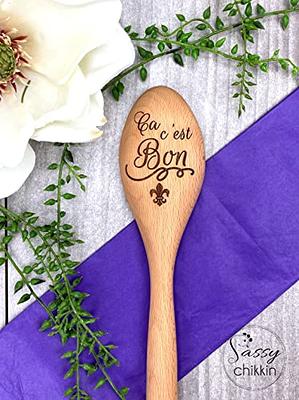 Monogram Wooden Spoon - Swirl Monogrammed Design - Personalized