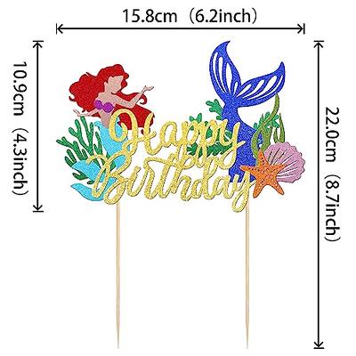 1 PCS Mermaid Happy Birthday Cake Topper Glitter Mermaid Cake Pick Starfish  Seaweed Seashells Coral Mermaid Tail Cake Decoration for Under the Sea Baby  Shower Birthday Party Cake Decorations Supplies - Yahoo Shopping