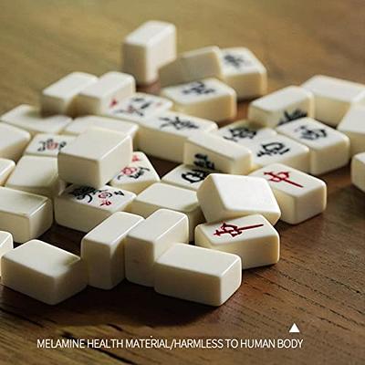 Chinese Mahjong Set,144 Tiles Travel Mahjong Set Mahjong Board Game Mini  Mahjong With Box