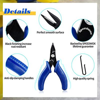 SPEEDWOX Mini Needle Nose Pliers Thin Serrated Jaw 4-1/2 Inches Small Long  Nose Pliers Micro Precision Wire Looping Fine Chain Nose Plier Professional