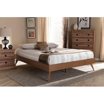 Baxton Studio Lissette Mid Century Modern Walnut Brown Finished