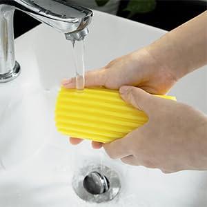 6-Pack Damp Clean Duster Sponge, Reusable Damp Duster Sponge for Cleaning Dishes, Blinds, Glass, Baseboards, Vents, Window Track Grooves & Faucets