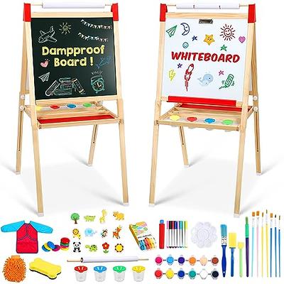 Gymax Kids Art Easel w/Paper Roll Double-Sided Adjustable Drawing Easel  Board 