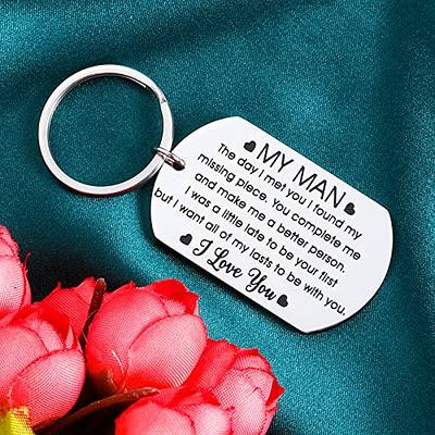 Valentines Day Gifts for Men To My Man Keychain Anniversary for Him Husband  Gifts from Wife Birthday Gifts for Boyfriend Groom Fiance Engagement