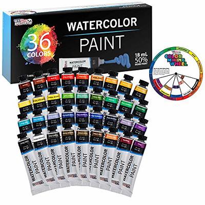  SITOANTD Watercolor Paint Set, 50 Colors Water Color Set With  Regular, Metallic & Neon, Wood Case Water Color Paint Sets For Kids, Great Watercolor  Set For Watercolor Painting Beginner And Adult 