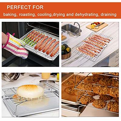 Baking Sheet and 2-Tier Cooling Racks Set, P&P CHEF Stainless Steel Baking  Pan