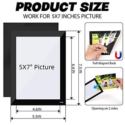 Magnetic Picture Frame, Holds 5X7 Inches Pictures, Reusable Black