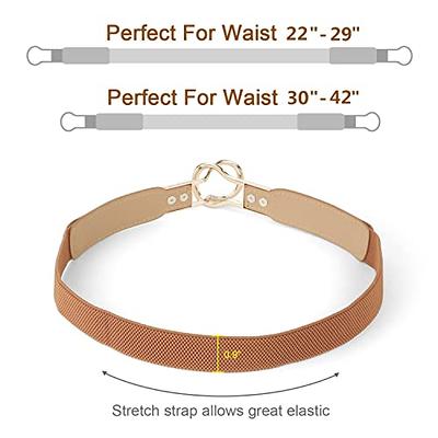 Set of 4 Retro Stretch Skinny Belts for Women Dresses | Plus Size Waist  Belt Set with Metal Buckle and 9 Colors