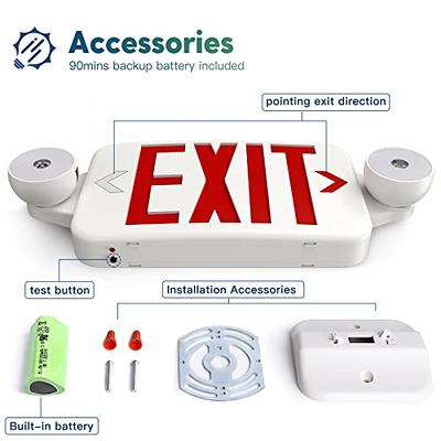 FREELICHT 4 Pack Emergency Lights for Business, with Battery Backup, Two  Head Adjustable LED Emergency Lighting, UL 924 Certified