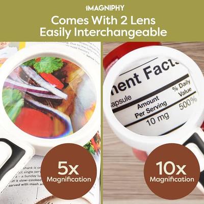 EasY Magnifier Small Pocket Magnifying Glass 3X with LED Light for Reading;  Lighted Hand Held Coin Loupe; Mini Magnify Lens; Gifts for Seniors