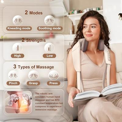 4D Kneading Neck Massager, Shiatsu Neck Back Massager with Heat