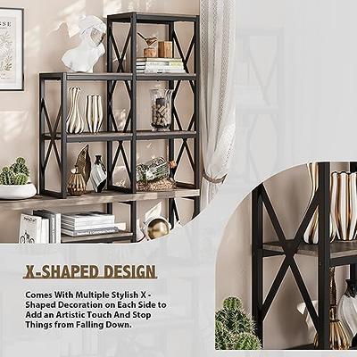  Furologee 6-Tier Bookshelf, Tall 71 Rustic Bookcase