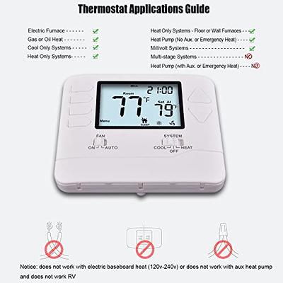 Thermostats, Suuwer 5-1-1 Day Programmable Thermostat for Home, up to 1  Heat/ 1 Cool 