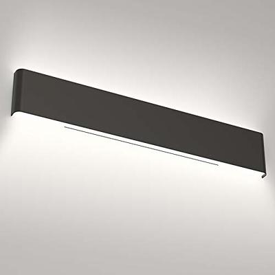 Combuh LED Bathroom Vanity Light 16 Inch 9W Black IP44 Mirror Lighting  Fixture Wall Lamp Indoor Modern Cool White 6000K 