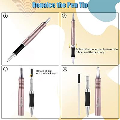 benote Ergonomic Diamond Art Painting Pen, Metal Diamond Drill Dotz Pen Tools 5D Diamond Accessories Painting with Multi Replacement Pen Heads and