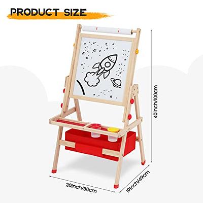 Joyooss Kids Wooden Easel with Extra Letters and Numbers Magnets, Adju