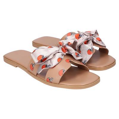 Women's New York Jets Cuce Nude Slip-On Sandals