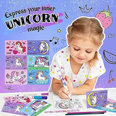 Unicorn Gifts for 5 6 7 8 Year Old Girls, Fruit Scented Markers Set,  Unicorn