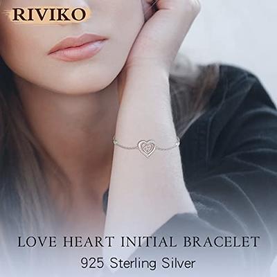 RIVIKO Heart Initial Bracelets for Women, 925 Sterling Silver Dainty Letter  M Bracelets , Personalized Initial Charm Alphabet Jewelry Valentines  Christmas Anniversary Birthday Gifts for Women Girls Her Mom Wife Lady -  Yahoo Shopping