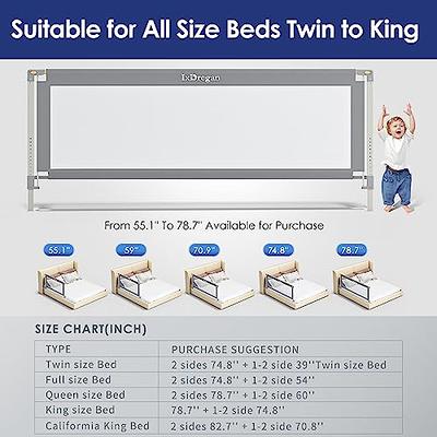 Ixdregan Bed Rail for Toddlers - Double Side Lift and Adjustable Height Bed  Rails for Queen Bed