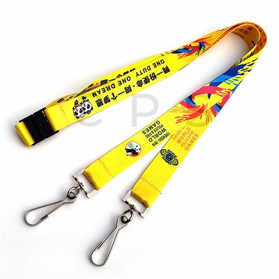 Nylon Lanyards+Metal Length Adjuster+Leather Badge Holder