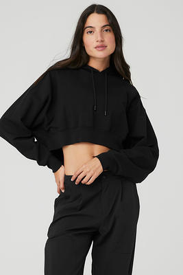 Alo Yoga®  Cropped Double Take Hoodie in Black, Size: Medium - Yahoo  Shopping