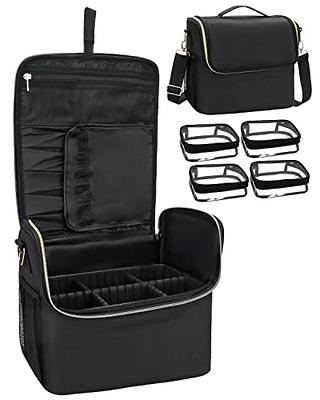 Costravio Rolling Makeup Train Case, Nylon Makeup Case on Wheels, Extra Large  Makeup Travel Bag, 3 Layers Makeup Organizer, Cosmetic Case for  Hairstylist, Nail, Makeup Trolley Case with 4 Bags (Black) - Yahoo Shopping