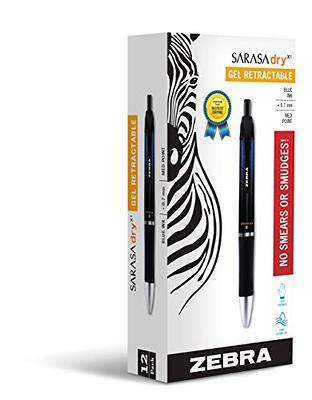 Zebra 14680 Sarasa Roller Ball Retractable Gel Pen, Black Ink, Medium, 24  per Pack 