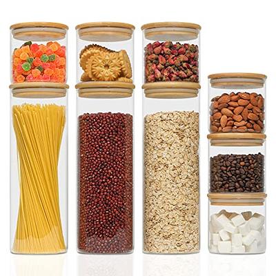 Glass Food Storage Jars, Clear Storage Containers with Airtight