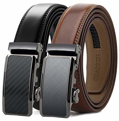 Men's Comfort Genuine Leather Ratchet Dress Belt 1 1/8 Wide with