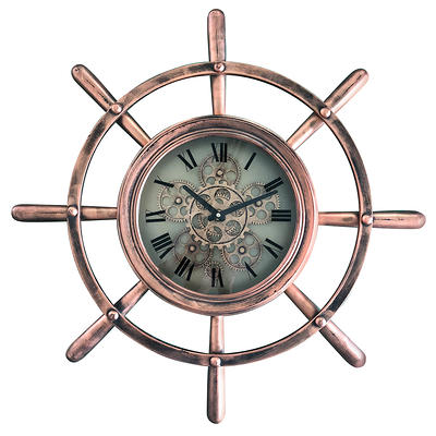 Yosemite Home Decor Ship's Wheel Copper Wall Clock 5120011 - The Home Depot