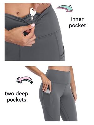 Women High Waiste Winter Yoga Pants with Pockets Thermal Fleece