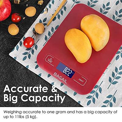 Food Scale, CHWARES Rechargeable Kitchen Scale with Trays 3000g/0.1g, Small  Scale with Tare Function Digital Scale Grams and Ounces for Weight Loss,  Dieting, Baking, Cooking, Meal Prep, Coffee, Red - Yahoo Shopping