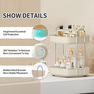 Vtopmart 2-Tier Skincare Storage Rack-Amber, Bathroom Counter Organizer,  Large Skin care Organizer with Drawers for Vanity,Makeup Countertop  Organizer