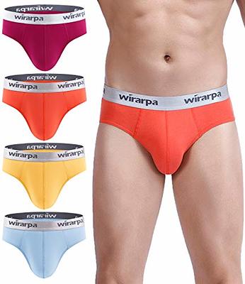 Wirarpa Womens Cotton Underwear High Waisted Briefs Ladies Panties  Underpants 4 Pack Yellow Purple Pink Small