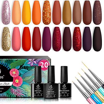 20 Colours Gel Nail Polish Set With UV Nail Lamp Manicure Starter