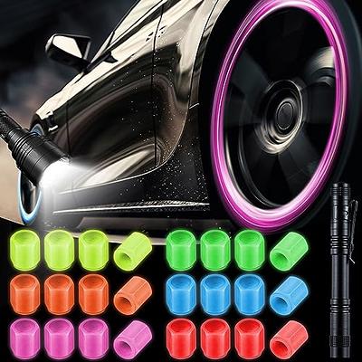 Tyre Valve Stem Caps for Car, 4 PCS Fluorescent Green Glow in The