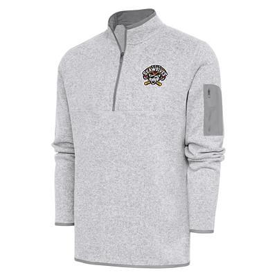 Men's Antigua Heather Gray Erie SeaWolves Fortune Quarter-Zip Pullover ...