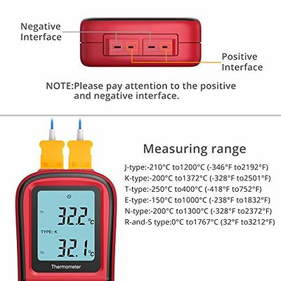 Digital k-Type Thermocouple Thermometer with Angled High Temperature  Surface Probe Sensor