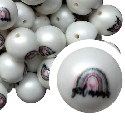 20mm White Acrylic Bubblegum Beads