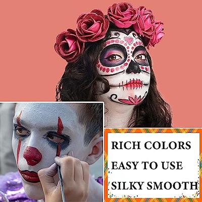 CCbeauty Clown Makeup Kit Professional White Black Red Face Paint  Foundation Cream, 6 Brushes,Red Nose for Halloween Special Effects SFX  Joker Skeleton Vampire Zombie Cosplay Dress Up Makeup 01# Clown White +