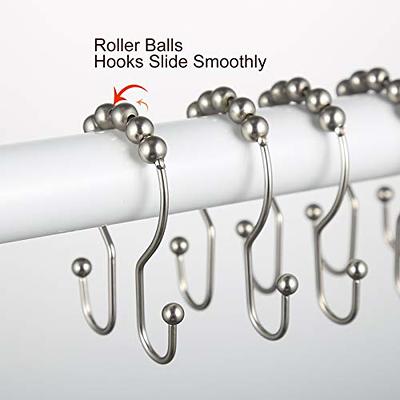  iToplin Brushed Nickel Shower Curtain Hooks