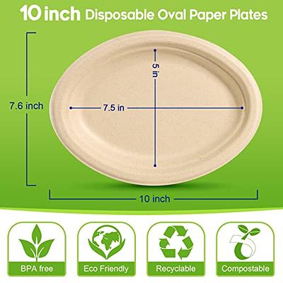 GREENESAGE Small Paper Plates 7 Inch, 50 Pack Disposable Plates Bulk,  Dessert Cake Party Paper Plates Compostable, Eco Friendly Paper Plates  Heavy