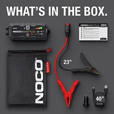 NOCO Boost Plus GB40 1000A UltraSafe Car Battery Jump Starter, 12V Battery  Pack, Battery Booster, Jump Box, Portable Charger and Jumper Cables for  6.0L Gasoline and 3.0L Diesel Engines, Gray - Yahoo